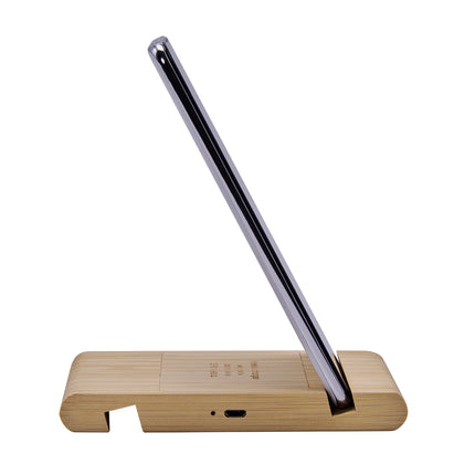 CARGADOR INALÁMBRICO CON HOLDER DE BAMBO