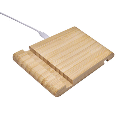 CARGADOR INALÁMBRICO CON HOLDER DE BAMBO